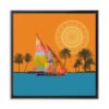 arabian coastal wall art canvas with dhow boat and palm trees in vibrant colors